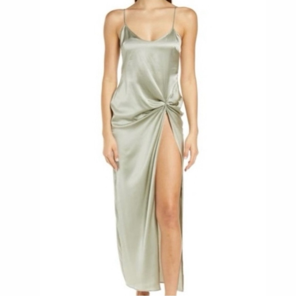 Skims Silk High Slit Slip Dress